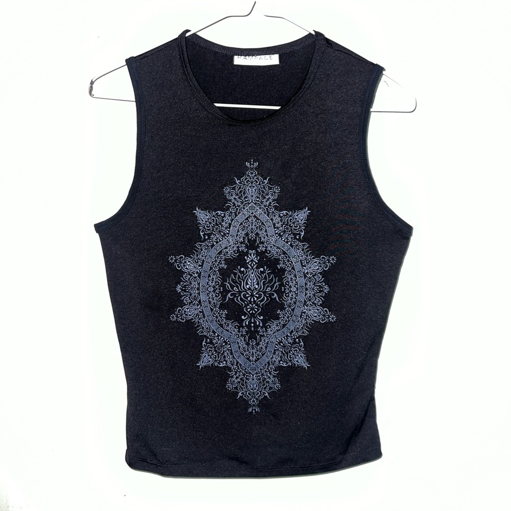 Black rampage y2k top with beading.
